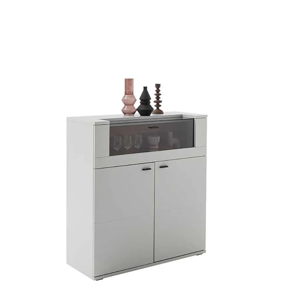 Highboard mit Glas Klappe & zwei Türen - Apulco