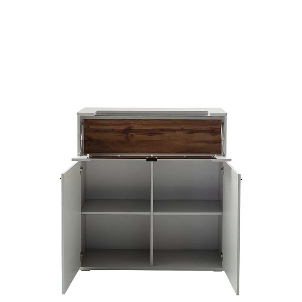 Highboard mit Glas Klappe & zwei Türen - Apulco
