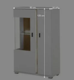 Highboard mit Glas und Licht modern - Racelyn