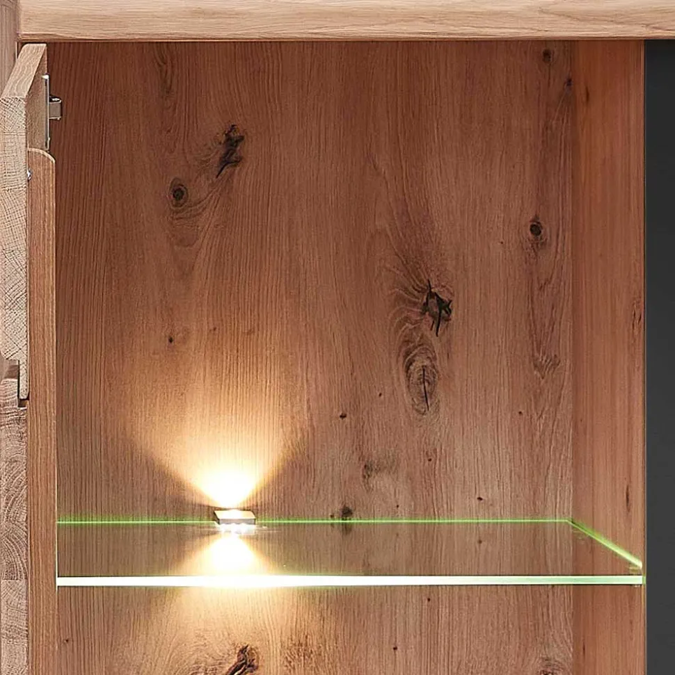 Highboard mit Glaseinsatz und LED Beleuchtung - Latenda