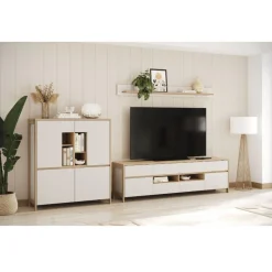 Highboard und TV-Board und Wandboard Set - Ovidio (dreiteilig)
