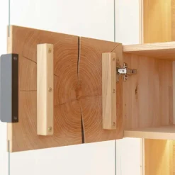 Highboard Vitrine aus Eiche und Glas - Masicuri