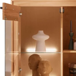 Highboard Vitrine aus Kernbuche Massivholz - Sarosca