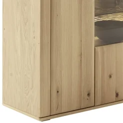 Highboard Vitrine in Asteiche Hell - Jevedaz