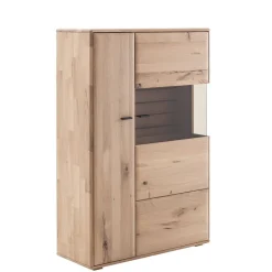 Highboard Vitrine in Asteiche Hell - Azzurian