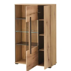 Highboard Vitrine in Eiche Dekor - Brocus