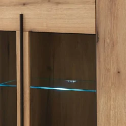 Highboard Vitrine in Eiche Dekor - Brocus
