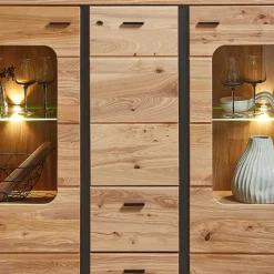 Highboard Vitrine mit LED Beleuchtung - Mattadore