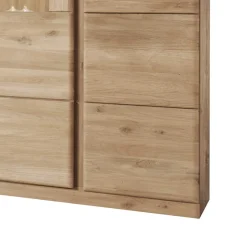 Highboard Vitrine Smonia aus Wildeiche Bianco