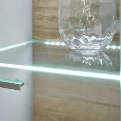 Highboard Vitrinen Set in Hellgrau - Lioscas (zweiteilig)