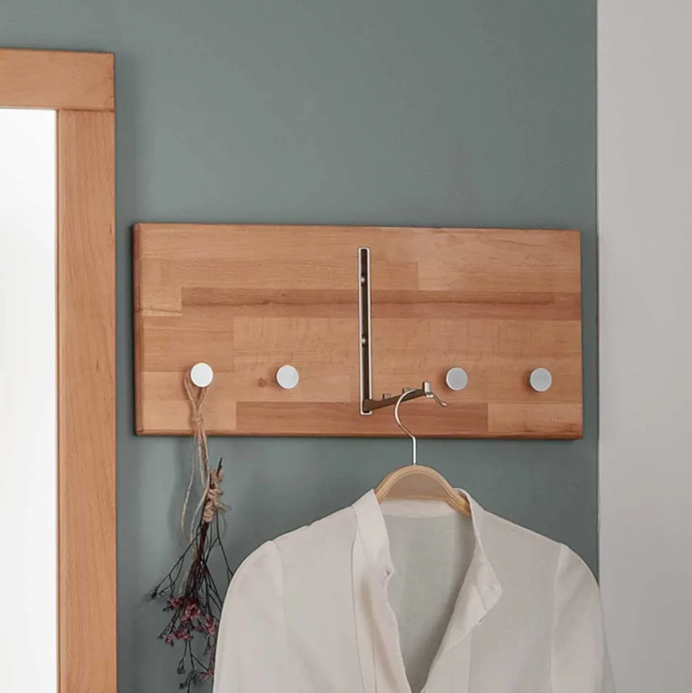 Hängegarderobe aus Buche Massivholz und Metall - Shimousa