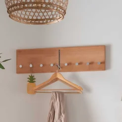 Hängegarderobe aus Buche Massivholz und Metall - Shimousa