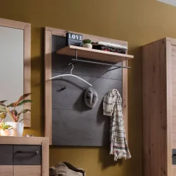 Hängegarderobe in Dunkelgrau und Wildeiche - Carry