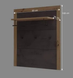 Hängegarderobe in Dunkelgrau und Wildeiche - Carry