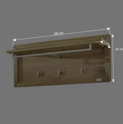 Hängegarderobe Natrius aus Wildeiche Massivholz