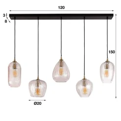 Hängelampe mit Glas Schirm Mix - Athenas