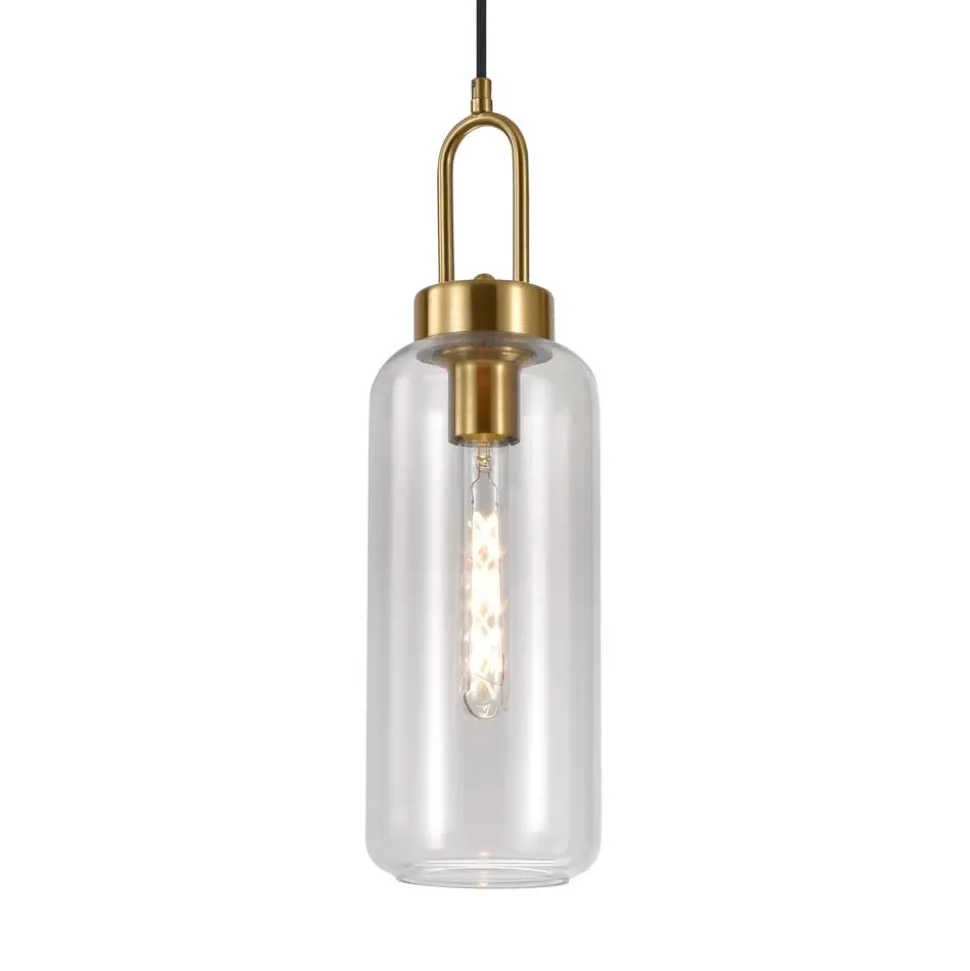 Hängelampe mit Schirm aus Klarglas - Johny