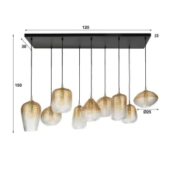 Hängeleuchte aus getöntem Glas in Bernstein - Gestina