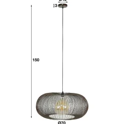 Hängeleuchte in Schwarz Nickel Metall - Kumar