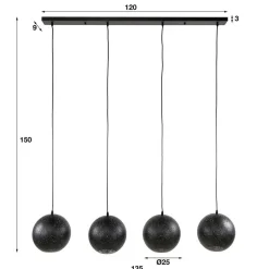Hängeleuchte mit vier Kugelschirmen aus Metall - Feixon