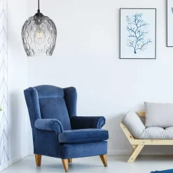 Hängende Designlampe aus Glas in Grau - Cavan