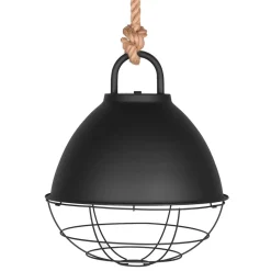 Hängende Industrial Lampe in Schwarz Metall - Rock