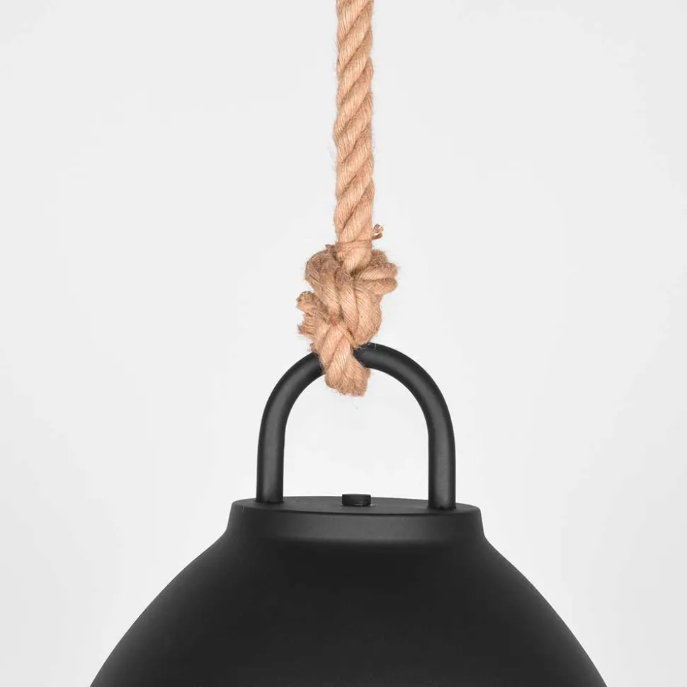 Hängende Industrial Lampe in Schwarz Metall - Rock