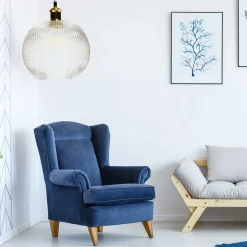 Hängende Lampe in Grau Schirm aus Glas - Marciano