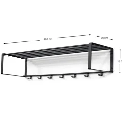 Hängende Stahlgarderobe in Taupe - Satroni