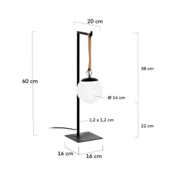 Hängende Tischlampe in Weiß Glas Kugelschirm - Nelson