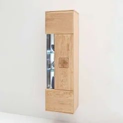 Hängende Vitrine in Eiche Bianco teilmassiv Pontros 1-türig