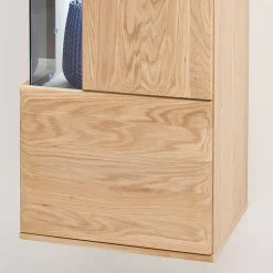 Hängende Vitrine in Eiche Bianco teilmassiv Pontros 1-türig