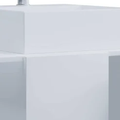 Hängende Waschkommode mit Becken in Weiß - Ziovarica