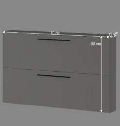 Hängender Schuhklappenschrank in Hellgrau - Orica