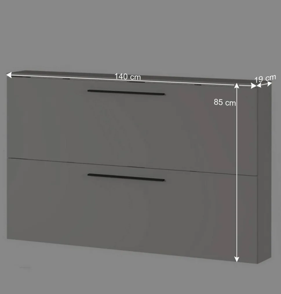 Hängender Schuhklappenschrank in Hellgrau - Orica