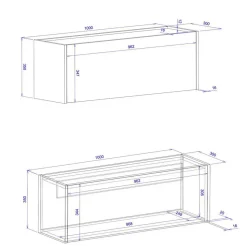 Hängender Sekretär und Schrank Set - Nonessia (zweiteilig)