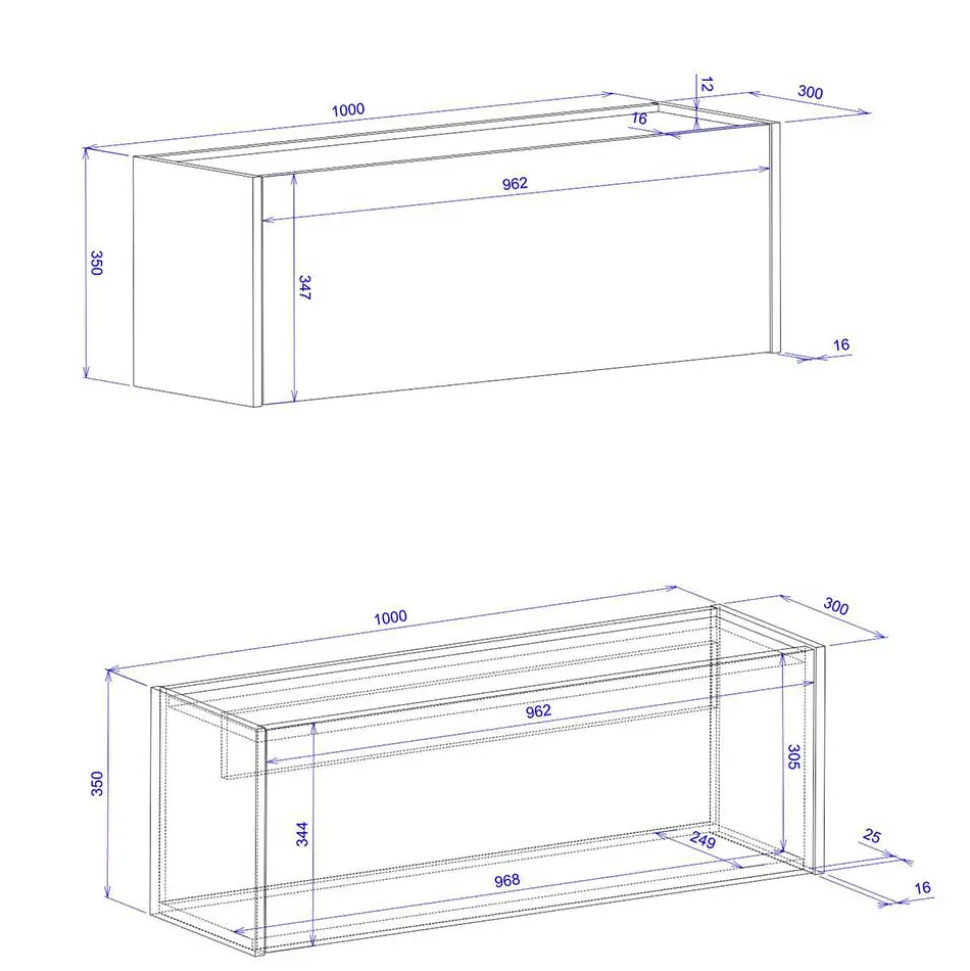 Hängender Sekretär und Schrank Set - Nonessia (zweiteilig)
