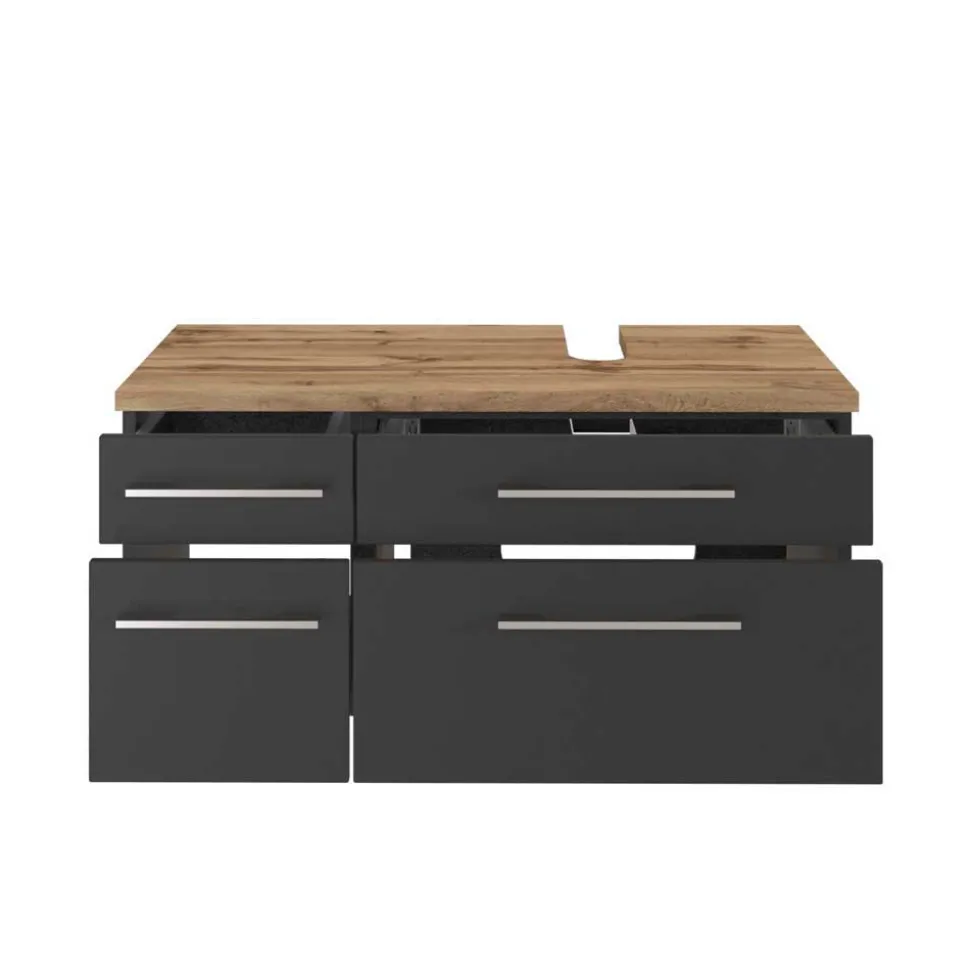 Hängender Waschbeckenschrank in Grau - Estregos