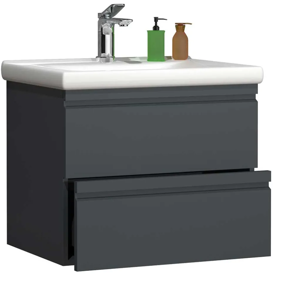 Hängender Waschtisch in Anthrazit - Idamoro