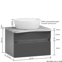 Hängender Waschtisch in Holzoptik - Drumias