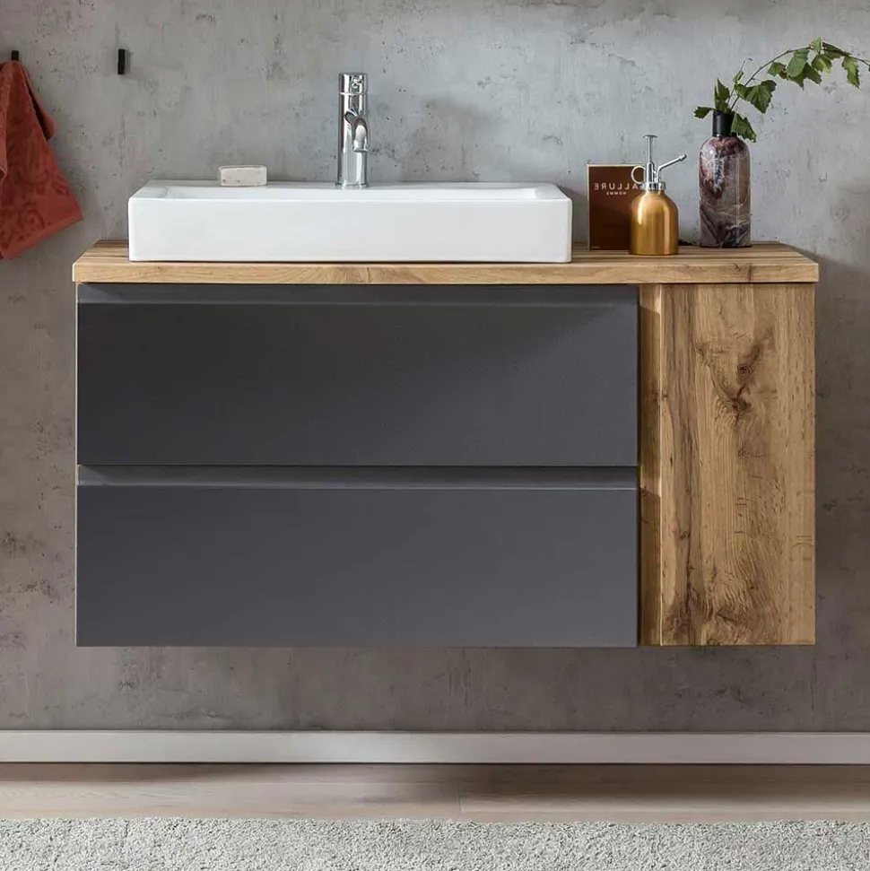 Hängender Waschtisch mit aufgesetztem Becken - Jambi