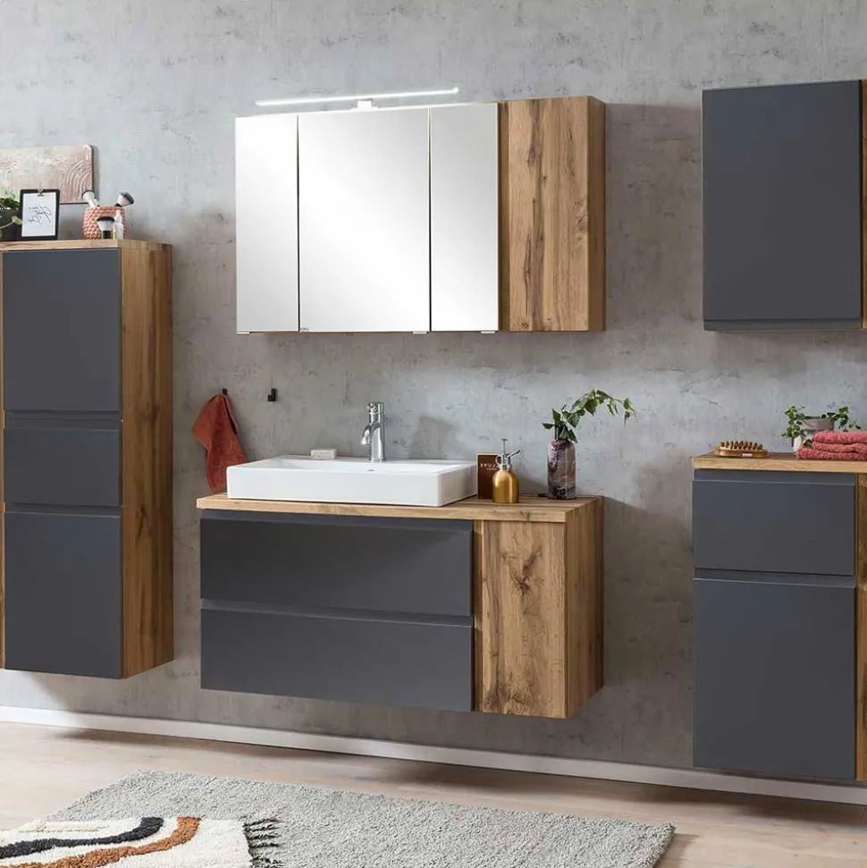 Hängender Waschtisch mit aufgesetztem Becken - Jambi