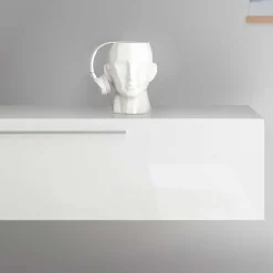 Hängendes Lowboard in Weiß Hochglanz - Dalunzio