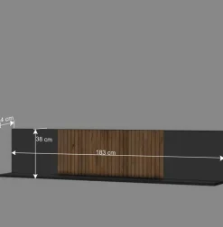 Hängeregal mit Rückwand 183x38x24 cm - Cruzca