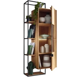 Hängeschrank mit Regal aus Wildeiche - Varzado