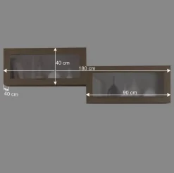 Hängevitrinen in Esche Dunkel - Lacruzira (2er Set)