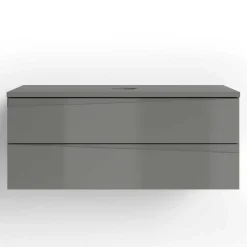 Hänge-Waschtisch in Anthrazit mit Hochglanz Front - Hatai