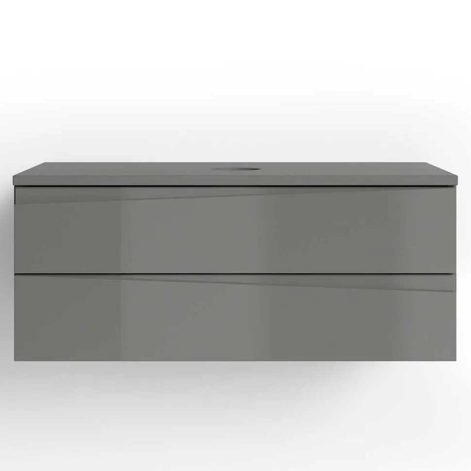 Hänge-Waschtisch in Anthrazit mit Hochglanz Front - Hatai