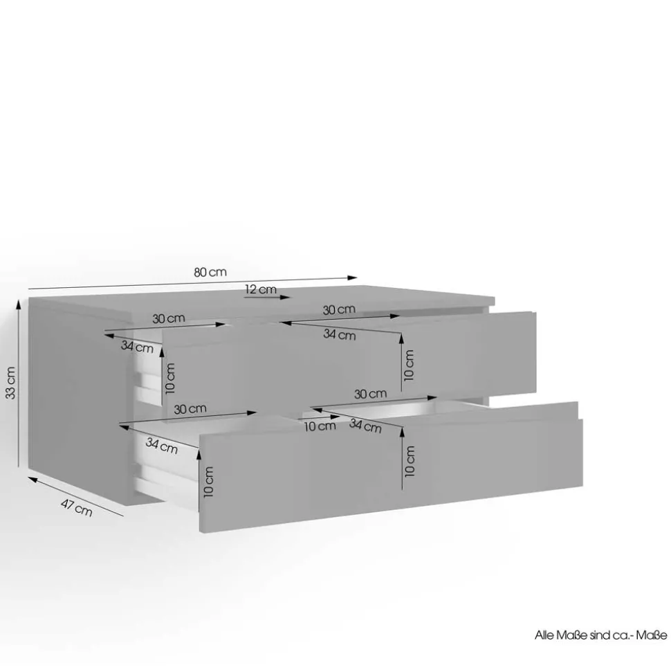 Hänge-Waschtisch in Anthrazit mit Hochglanz Front - Hatai