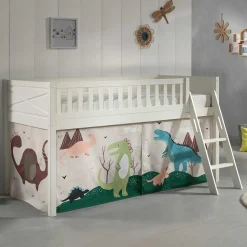 Hochbett Dinos in Weiß - Synaro